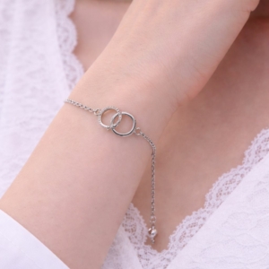 Bracelet en Argent 925 Motif Double Anneau