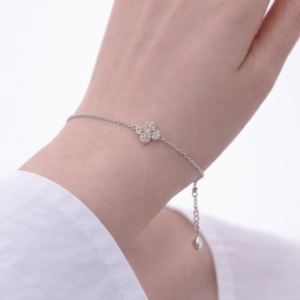 Bracelet en Argent 925 Motif Trèfle