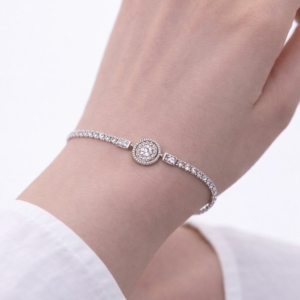 Bracelet en Argent 925 Cristaux Circulaires