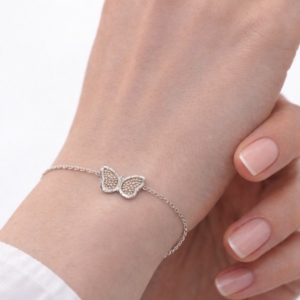 Bracelet en Argent 925 Motif Papillon