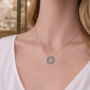 Collier en Argent 925 Pendentif Circulaire