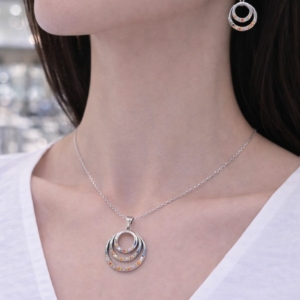 Parure en Argent 925 Pendentifs Circulaires